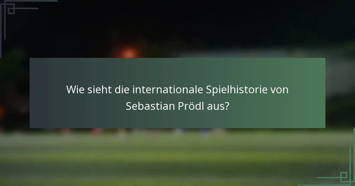Wie sieht die internationale Spielhistorie von Sebastian Prödl aus?